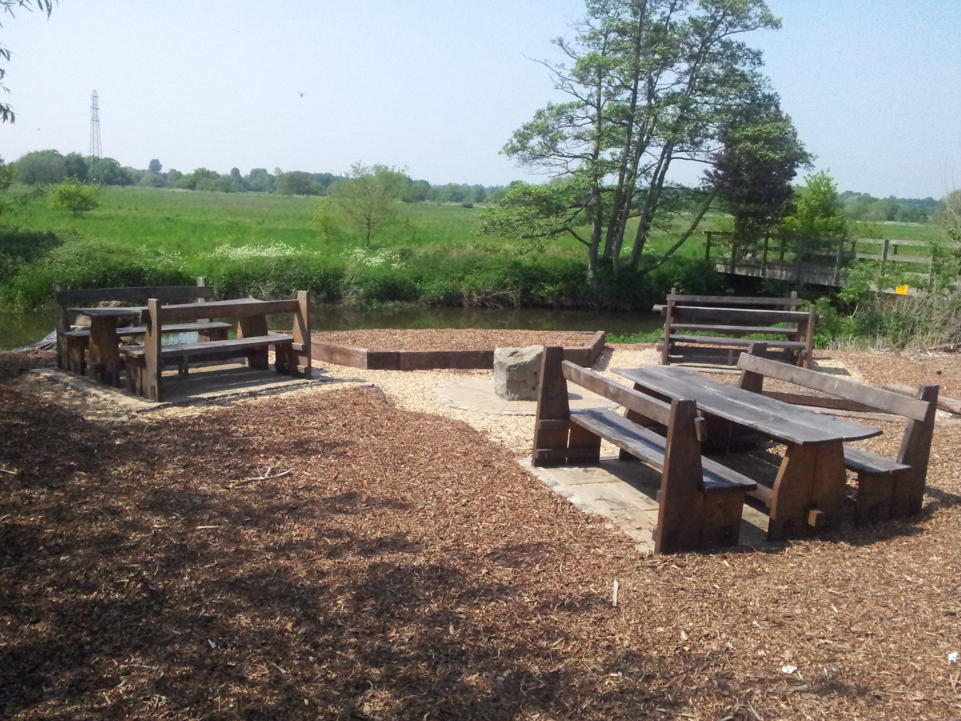 Our Internet Wifi Garden with River Wey and Bridge in the background